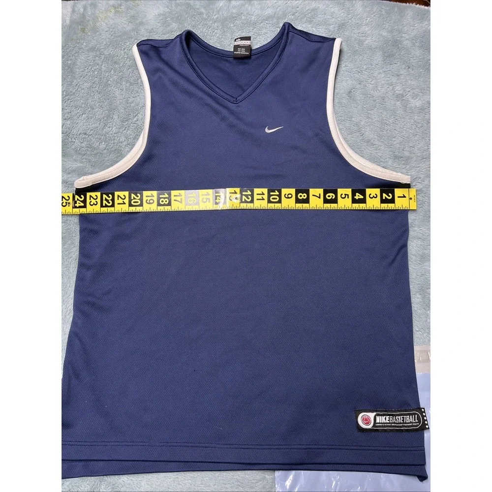 Vintage Nike Basketball Tank Men's XL Y2K 90's Casual Sports Logo Blue White‎